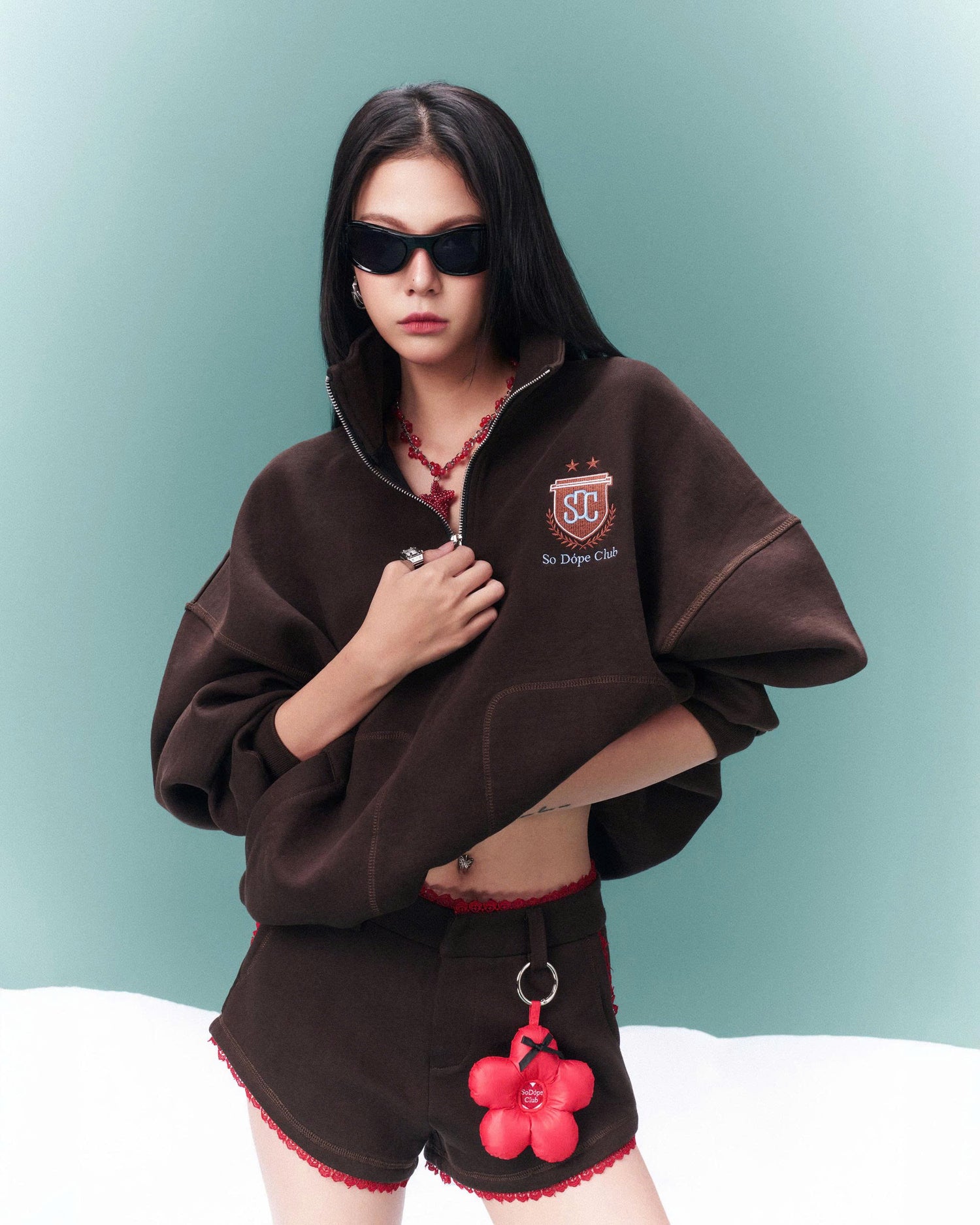 SDC QUARTER ZIP BROWN