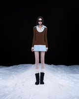 PAZAZI DRESS IN BLUE - BROWN