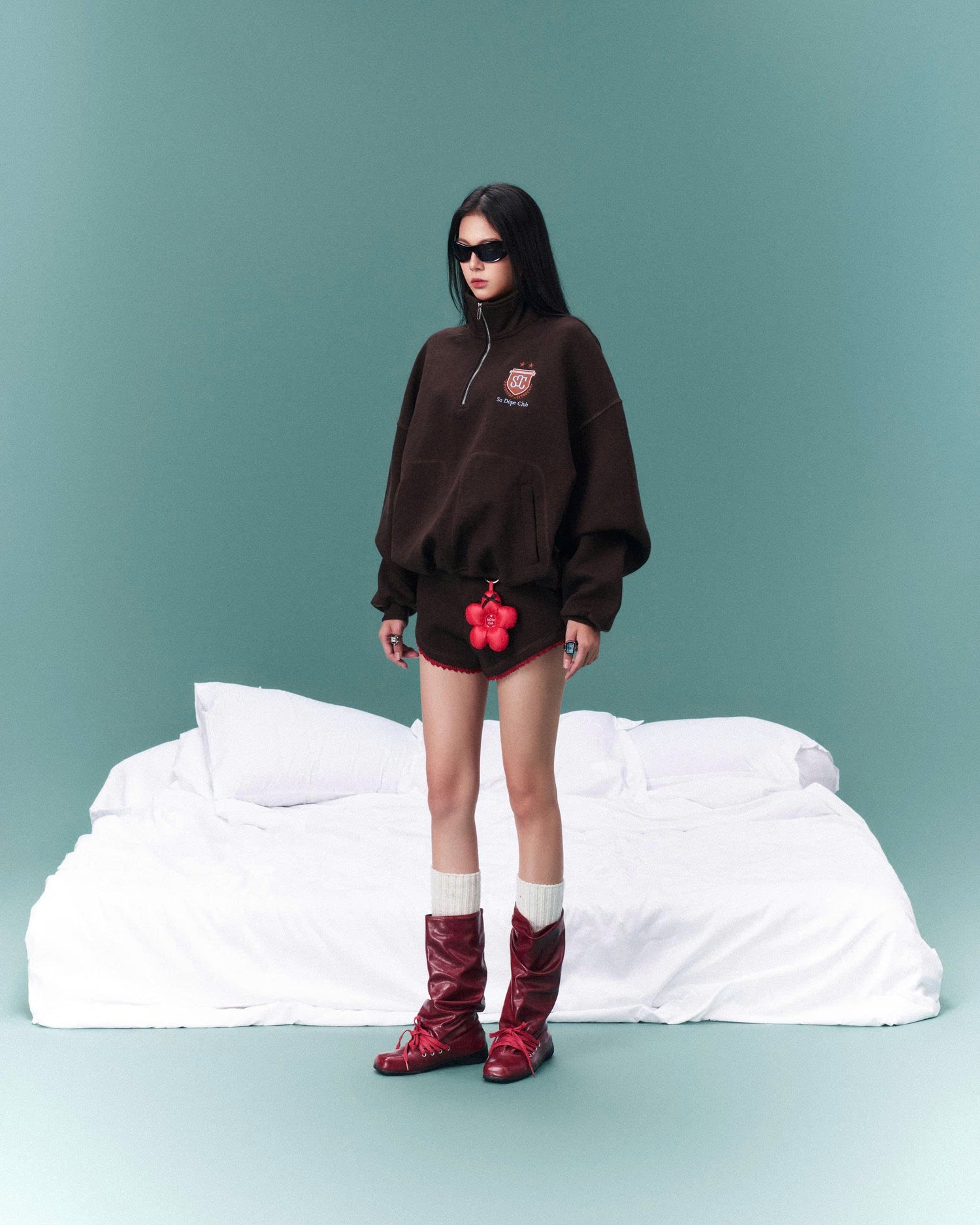 SDC QUARTER ZIP BROWN